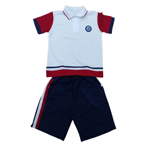 通艺实验学校校服拼色通艺小学校服小学初中短袖短裤针织棉夏季