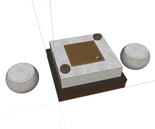围棋桌公园棋牌草图大师模型SU景观设计建筑室内设计sketchup