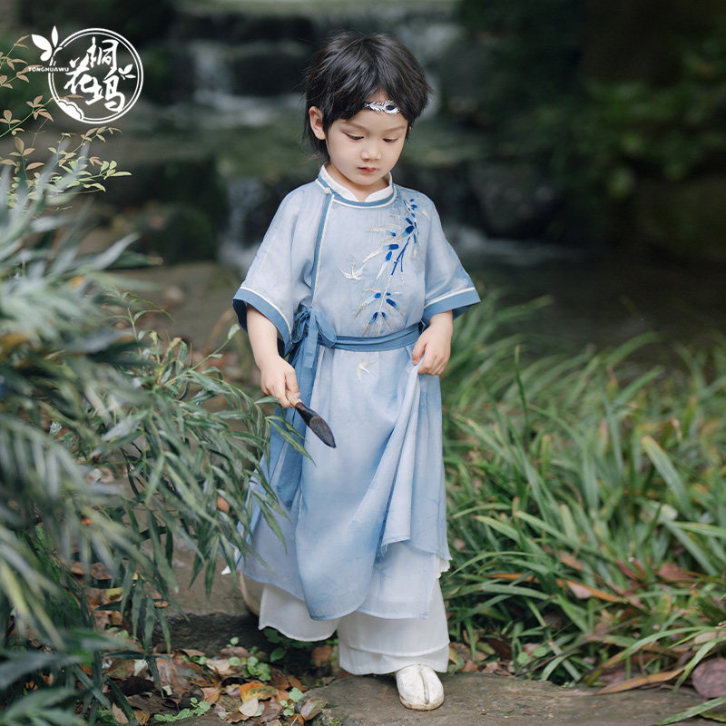 桐花坞改良汉服男童夏季2026新款儿童六一古装演出服男孩古风套装