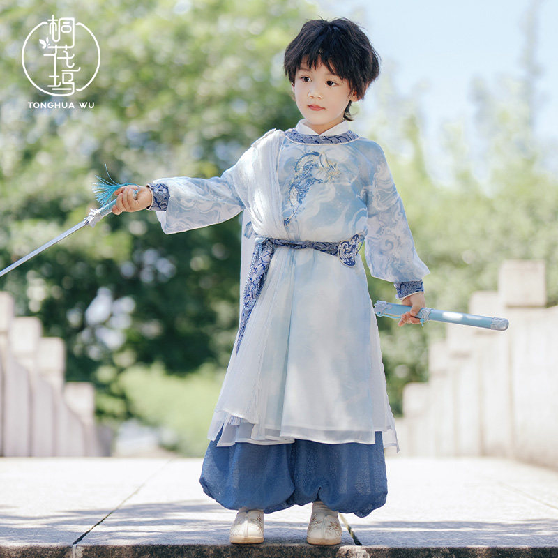 桐花坞男童武侠风演出服套装图片