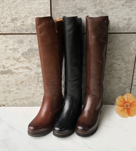 bussola 清仓原单意大利秋冬款简约百搭高级感短毛保暖气场长靴女