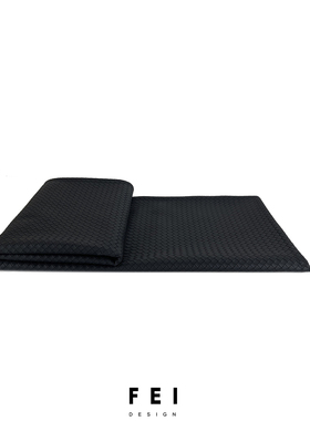 FEI黑色编织纹皮革搭毯客厅沙发盖毯床上装饰床尾毯子