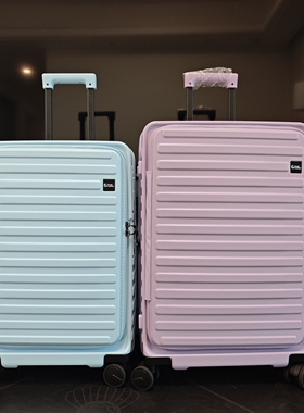 前开口hinomoto日乃本一键刹车行李箱纯pc拉链箱密码海关锁旅行箱