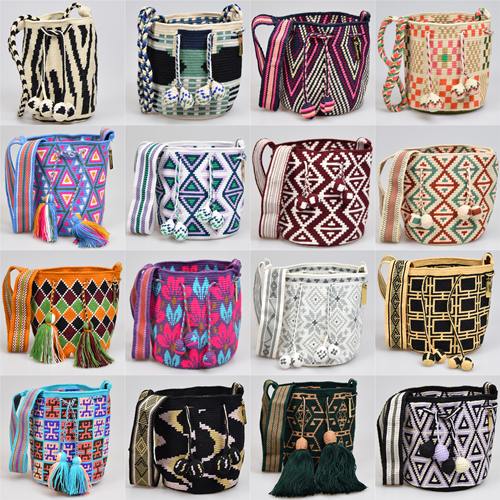 wayuu手工编制包小号几何斜挎包