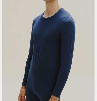 纯棉薄款打底衫蝉昭全棉秋衣男