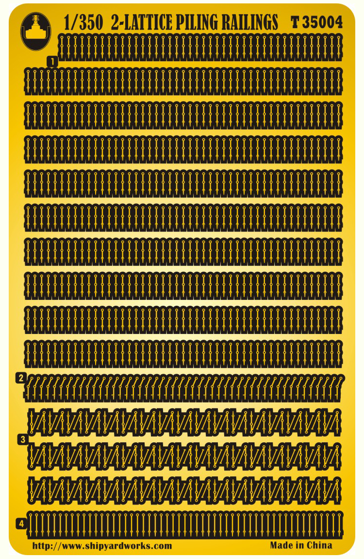 船坞 1/350 2格/3格 穿线 打桩栏杆 蚀刻片改造件 T35004 T35005