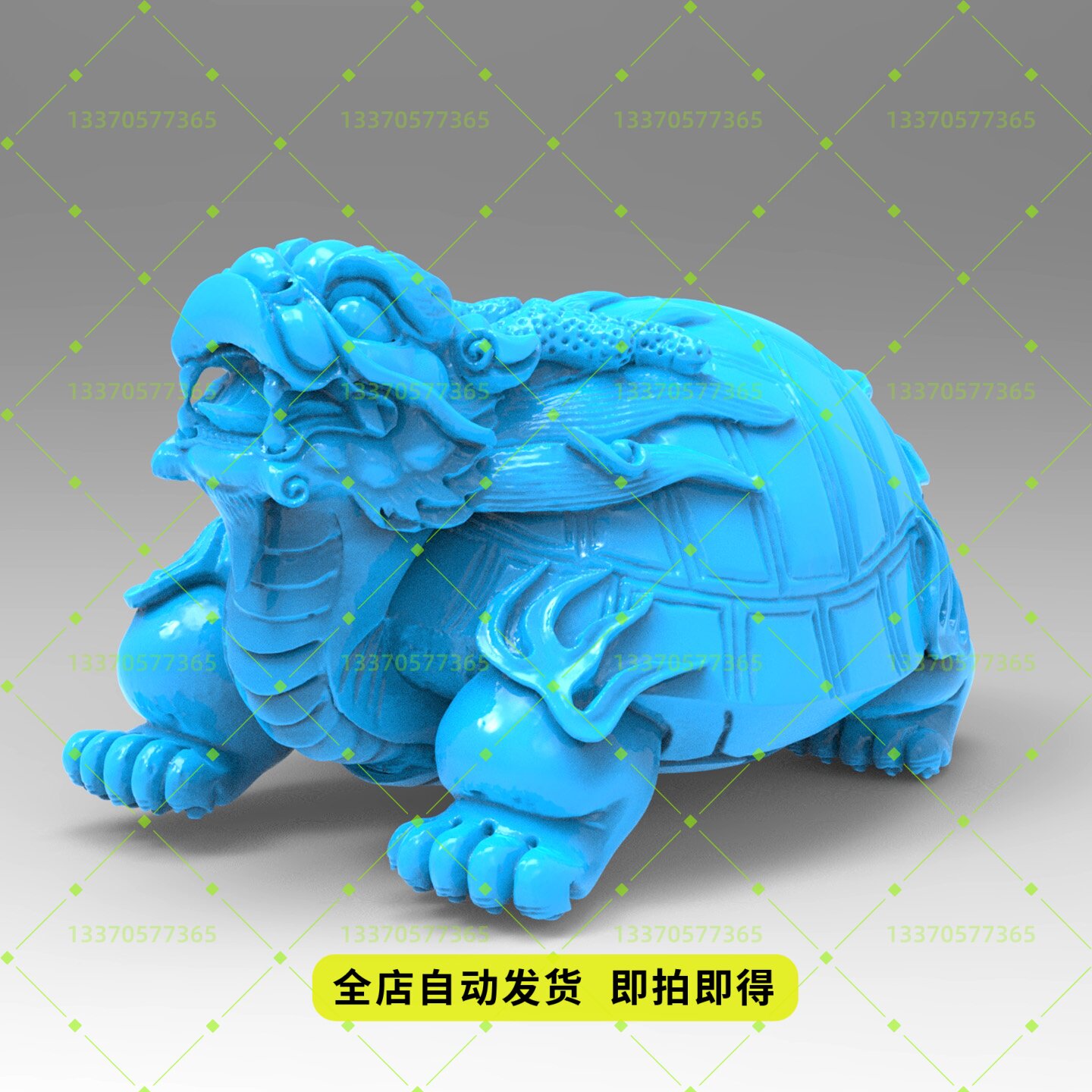 新品龙生九子霸下stl数控雕刻图三维立体圆雕图3D打印模型精雕图