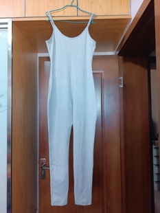 女装连体裤灰色吊带连体裤男女同款健身滑雪运动瑜伽,常打底单穿