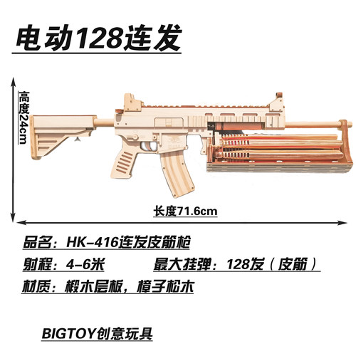 木头枪M416模型绝地求生连发加特林皮筋枪吃鸡拼装玩具创意软弹枪 - 封面