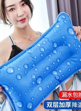 注水充气两用冰枕头降温神器