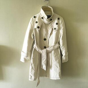 英伦风系带样板女装 有脏M码 风衣 处理 亏本清仓库存特价 瑕疵款