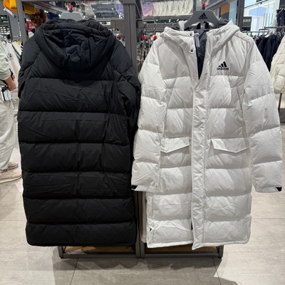 Adidas阿迪达斯男女25冬季新款保暖防寒长款羽绒服连帽外套KE5406
