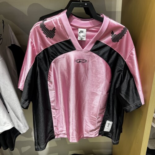 NIKE耐克秋季女短袖OVERSIZE球衣宽松运动t恤IQ6138-621