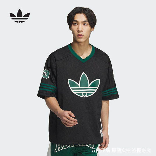 正品Adidas/阿迪达斯秋季新款男女三叶草休闲宽松篮球短袖T恤JC68