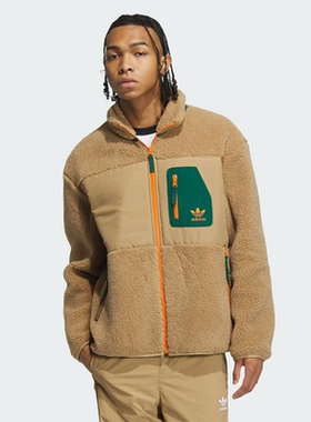 正品Adidas/阿迪达斯三叶草男子冬季仿羊羔毛外套IN0994 IN0993