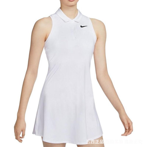 耐克Nike女子宽松翻领透气休闲运动无袖连衣裙CV4838-100510