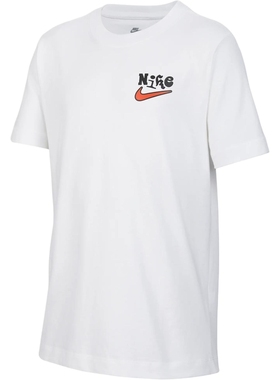 耐克NIKE小童短袖针织衫透气上衣童装黑色半截袖T恤FZ5169-010