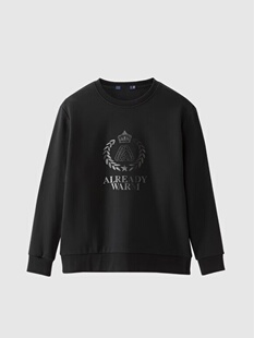 HL10054海系列男款套头圆领加绒卫衣长袖长T恤秋冬款青年流行休闲