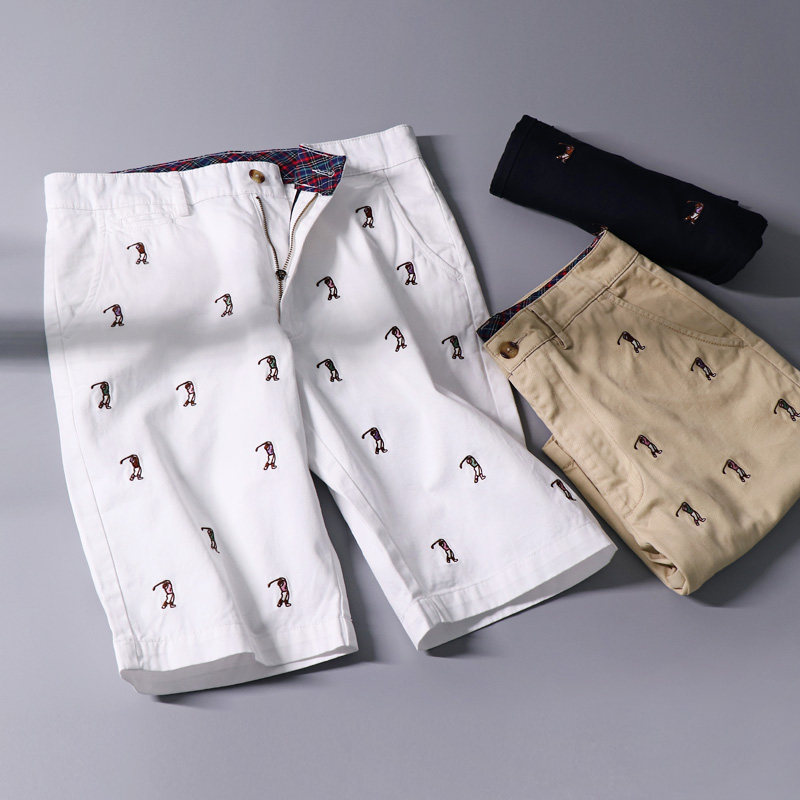 CANKUYZ夏季刺绣短裤男五分裤男士纯棉休闲潮流韩版5分裤沙滩裤|ruв категории Мужская одежда, брюки - от Buy2taobao.com для оказания профессиональной услуги покупки агента Taobao