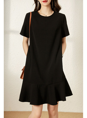 [SYB789456MG] 重磅推荐 法式摩登CHIC 高质三醋酸 鱼尾小黑裙