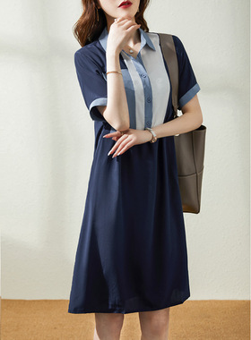 [SYB789456MG]JI简轻奢30MM桑蚕丝重绉 精裁系带衬衫连衣裙