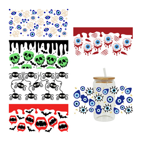 新款卡通印花热转印杯贴水晶标 logo图案 23cmX11cm现货批发D1213