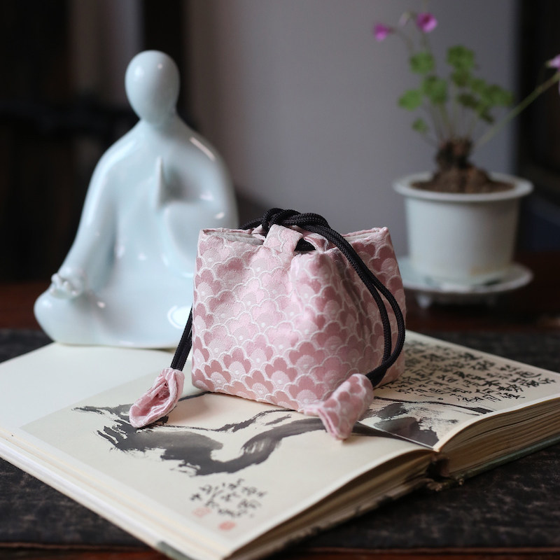 织锦刺绣主人杯茶具布袋四方抽绳加厚便携收纳布包文玩茶杯礼品袋