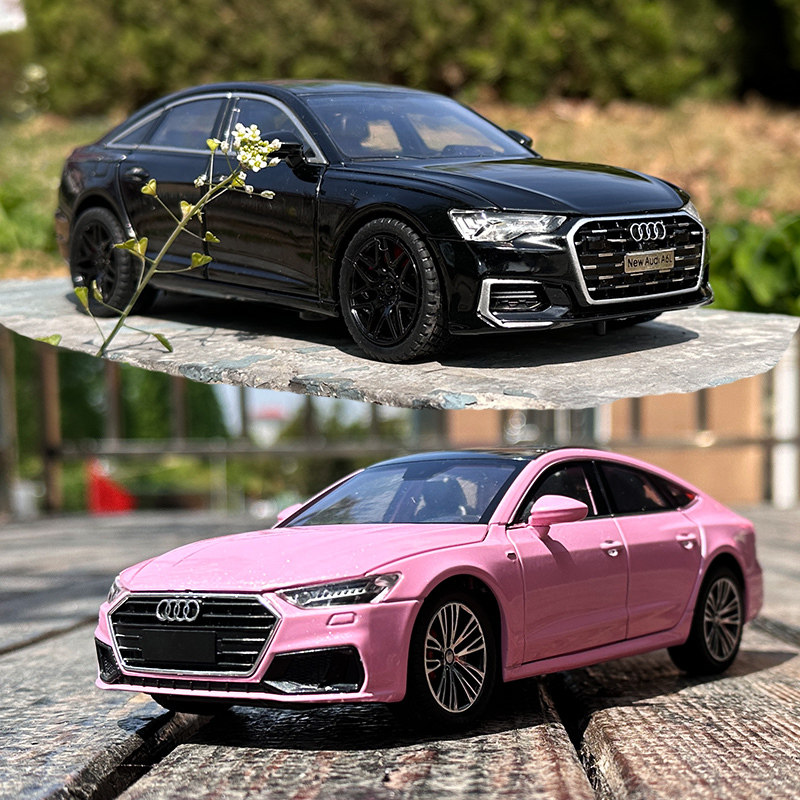 1/24奥迪A4 A6 A7 A8合金汽车模型回力声光玩具轿车仿真收藏摆件