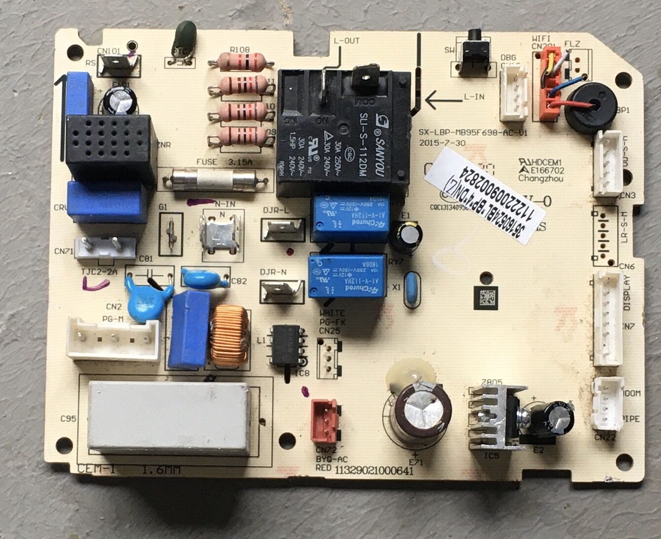 AUX奥克斯空调电脑板SX-LBP-MB95F698-AC-V1 11222009003201