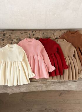 婴幼儿衣服女童1-2-3岁宝宝秋冬装连衣裙小月龄针织毛衣公主裙子