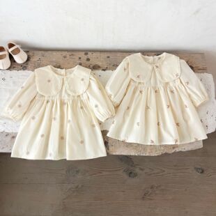 韩版女童公主裙中长款宝宝裙子春秋季小女孩婴幼儿童装长袖连衣裙