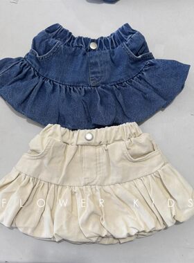 2026新款女童牛仔短裙春夏季1-3-6岁儿童小女孩婴幼儿花苞半身裙