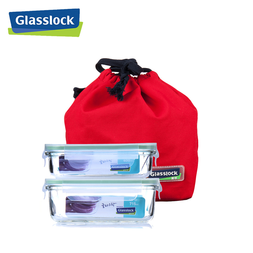 Glasslock韩国进口钢化玻璃保鲜盒微波炉耐热密封盒便当饭盒套装