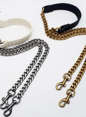 时尚高档复古色金属拼接真皮减压包带黑色米白腋下背斜跨肩带匠心