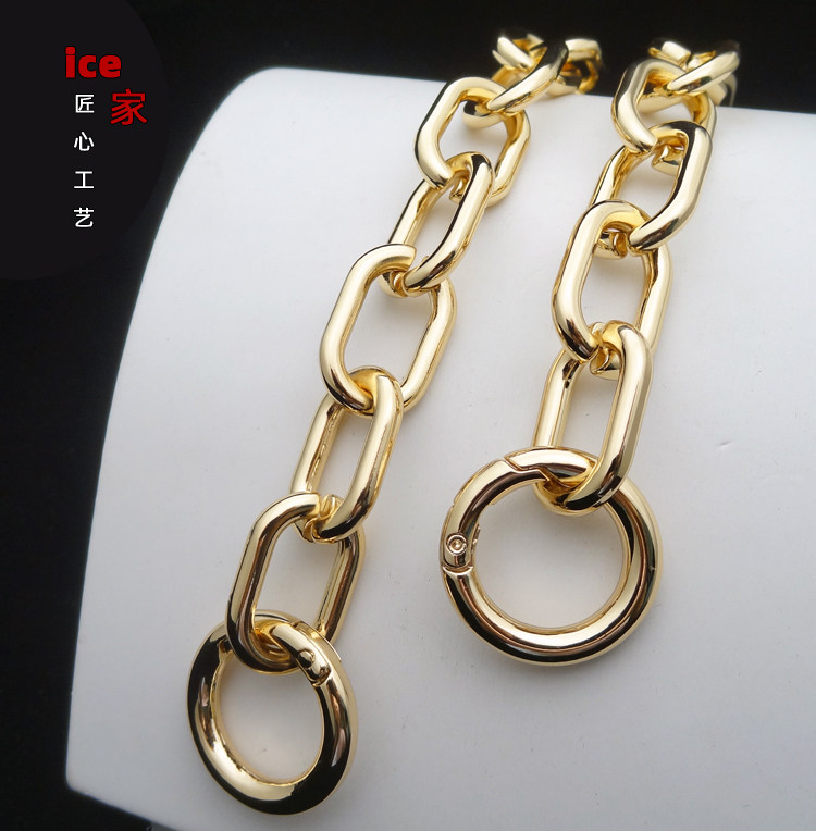 朋克风17毫米椭圆大O链 金属包链包带手提斜跨单肩大王腰包改造