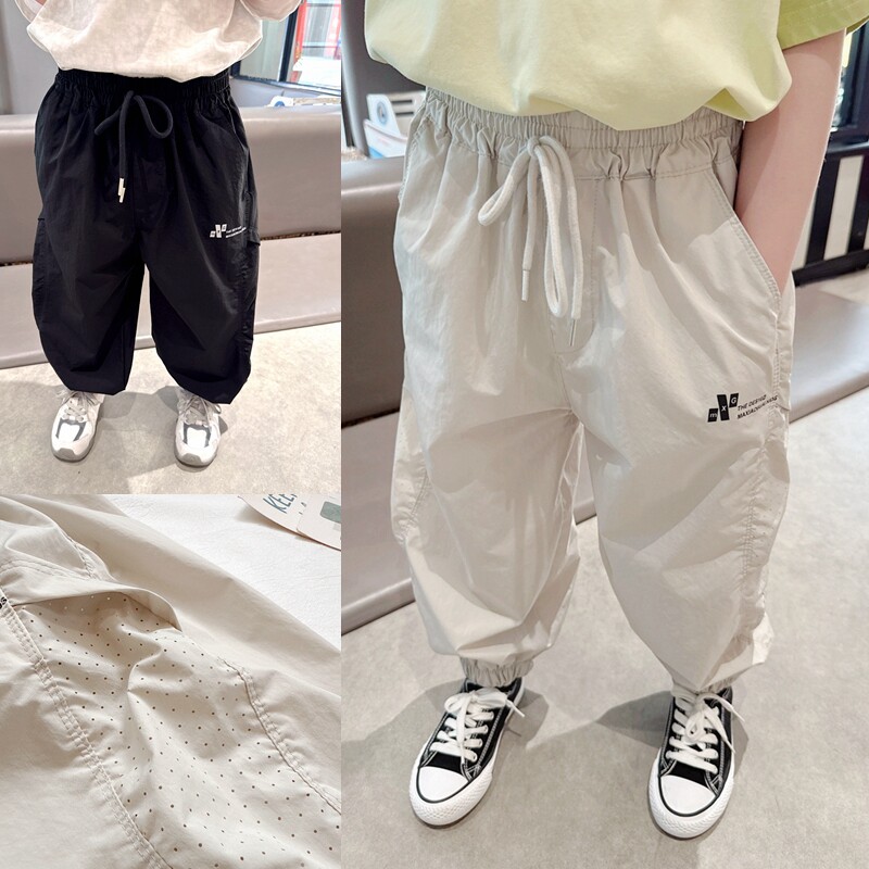 面料好~巨舒适男童夏季薄款透气休闲长裤儿童宝宝收脚裤子防蚊裤