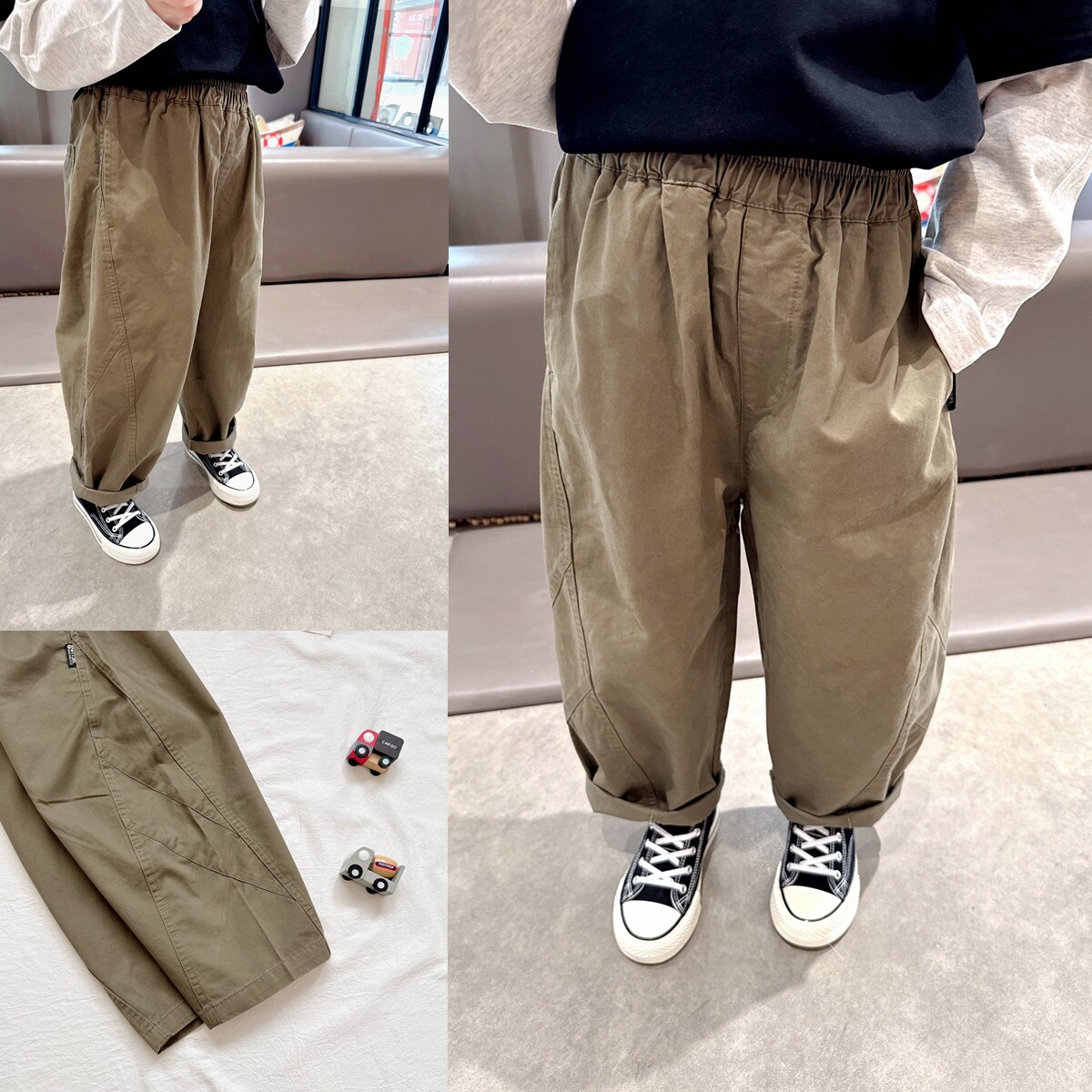 男童春款舒适百搭纯棉裤子儿童春秋季洋气休闲裤中童宽松长裤潮