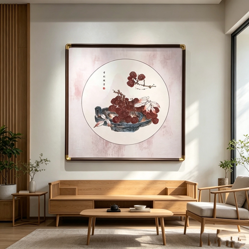 现代简约新中式餐厅卧室茶室挂画高端实体店铺