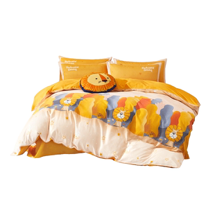 水星儿童四件套全棉磨毛套件A类抗菌学生宿舍三/四件套床品床单