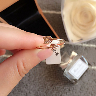 箭头戒指女日韩气质轻奢一箭穿心设计开口戒玫瑰金网红个性食指环