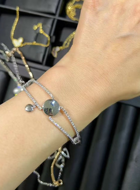 日韩风ins满钻锆石交叉几何手链