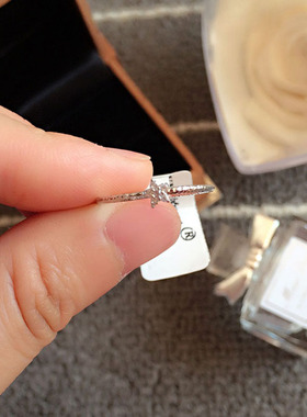 日韩风纯银小众ins花朵戒指