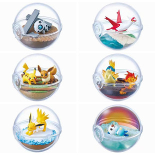 宠物小精灵 6款精灵球 伊布皮卡丘雷伊布火岩 水水獭公仔摆件礼物