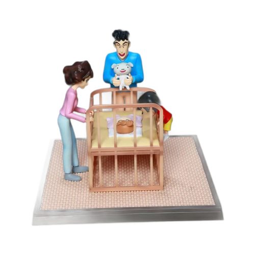 蜡笔小新 全家福野原新之助美冴广志小白 小葵的诞生手办摆件礼物