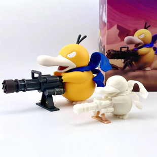 宠物小精灵 GK 机关枪可达鸭 迎春新年 打鼓 猥琐 Q版 车载桌面