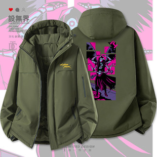 赛博朋克堕落天使黑暗风插画加厚棉服男女潮防寒棉衣外套设 无界