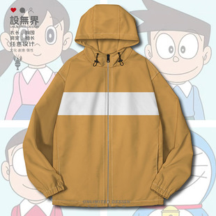 动漫恶搞周边胖虎大雄小夫日系cos夹克棉服男女外套潮0018设 无界