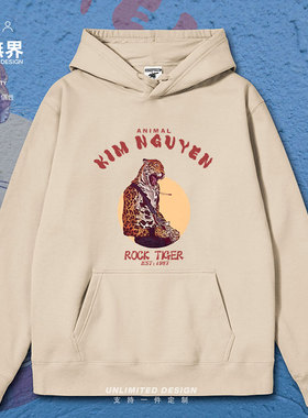 老虎拟人化插画帽衫kim nguyen加绒连帽卫衣男女外套秋冬设 无界