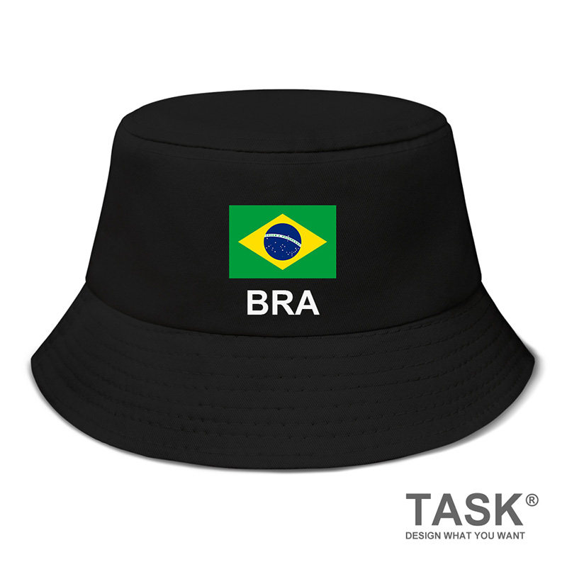 巴西brazil国家帽子渔夫帽男女装钓鱼帽太阳帽学生防晒帽设 无界