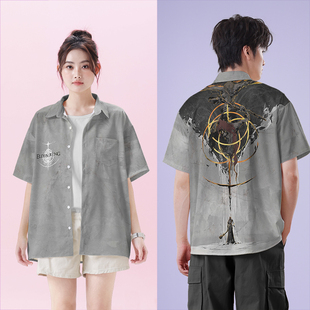 艾尔登法环拉达冈艾尔登之王BOSS游戏周边短袖衬衫男女装设 无界